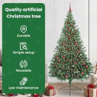 VidaXL Kunstmatig voorverlicht kerstboom met 300 led groen 210 cm pvc - thumbnail