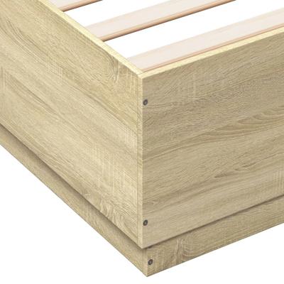 Bedframe met LED-verlichting sonoma eikenkleurig 140x200 cm