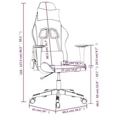 Massage gamestoel kunstleer zwart en groen