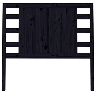 Hoofdbord 106x4x100 cm massief grenenhout zwart Hoofdbord 106x4x100 cm massief grenenhout zwart