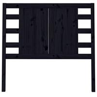 Hoofdbord 106x4x100 cm massief grenenhout zwart - thumbnail