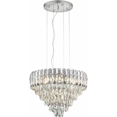 LED Hanglamp - Trio Select Malizia - 12 Lichtpunten - E14-fitting - Hoogte Aanpasbaar - IP20 - Chroom - Metaal