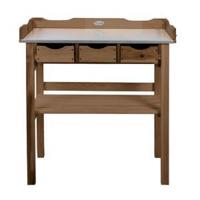 Oppottafel met zinken blad en lades H 82 x 80 x 38 cm - thumbnail