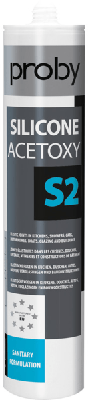 Proby Silicone Acetoxy S2 | 280 ml | Wit (12 stuks) - 12002438 Proby Silicone Acetoxy S2 | 280 ml | Wit (12 stuks) - 12002438