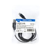 LogiLink CU0140 USB-kabel 1 m 2.0 USB C USB A Zwart - thumbnail
