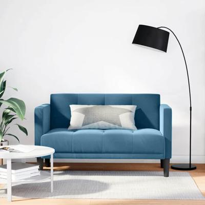 Loveseat bank blauw 111 cm fluweel