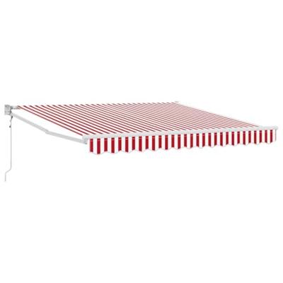 VidaXL Inklapbaar zonnescherm rood en wit 350 x 250 cm