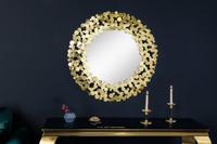 Decoratieve wandspiegel COINS 80cm XL antiek goud rond handgemaakt metaal - 42242 - thumbnail