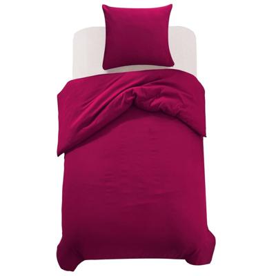 VidaXL Dekbedovertrekset 155x220/80x80 cm bordeauxrood