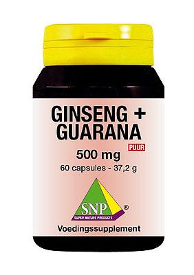 SNP Ginseng guarana 500mg puur 60 Vegetarische capsules