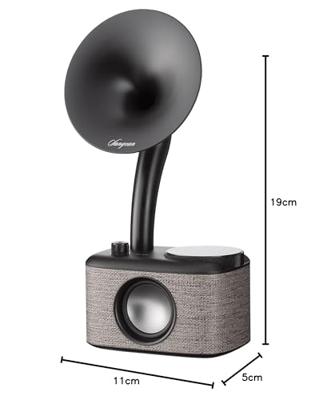 Sangean CP-100D Gramophone Radio DAB+, VHF (FM) AUX, Bluetooth, USB Touchscreen, Oplaadbaar Grijs