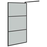 Inloopdouchewand 100x195 cm donker ESG-glas zwart - thumbnail