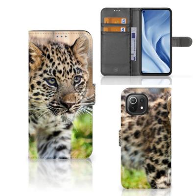 Xiaomi 11 Lite 5G NE | Mi 11 Lite | Telefoonhoesje | Met pasjeshouder | Baby Luipaard