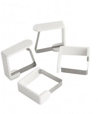 Fackelmann Tafelkleed Klemmen 4 Stuks 45 mm RVS/Wit