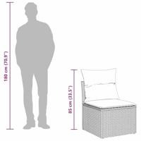 Tuinbankenset met kussen 10 pcs Beige poly rattan - thumbnail