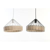 Plafondlamp DKD Home Decor 35 x 35 x 22 cm Zwart Metaal Rotan 50 W (2 Stuks) - thumbnail