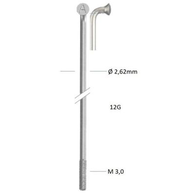 Alpina spaak zink 12-260 zonder nippel zilver (144st)