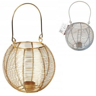 Lantaarn metaal goud/taupe 18 cm 2 assorti | 6 stuks