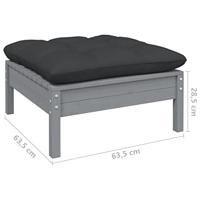 3-delige Loungeset met antracietkleurige kussens grenenhout - thumbnail