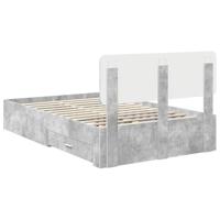 Bedframe met hoofdeinde Beton Grijs 120 x 190 cm Bewerkt hout - thumbnail