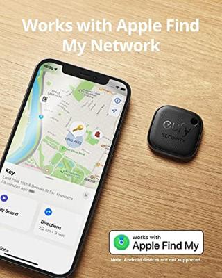Eufy Security SmartTrack Link-sleutelzoeker (zwart, 2-pack), compatibel met Apple Find My (iOS), Key Finder, Bluetooth-tracker voor oortelefoons en bagage, telefoonzoeker, waterdicht