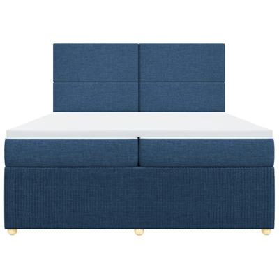 Boxspring met matras stof blauw 200x200 cm