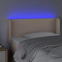 Hoofdbord LED 93x16x78/88 cm kunstleer cappuccinokleurig - thumbnail