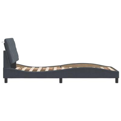 Bedframe met LED-verlichting fluweel donkergrijs 160x200 cm - thumbnail