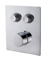 Wiesbaden Afbouwdeel Inbouwthermostaat Caral Klik Pro 2-weg Chroom - thumbnail