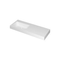 INK Momento Wastafel Polystone Wasbak Links Zonder Kraangat - 1200x450x90 mm - Mat Wit - thumbnail