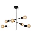 Lucide LESTER - Plafonnière - 6xE27 - Zwart - thumbnail