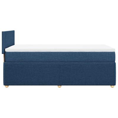 Boxspring met matras stof blauw 90x190 cm - thumbnail