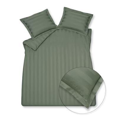 Vandyck Vandyck Purity 86 Stripe Dekbedovertrek Lits-jumeaux (240x200/220) sage green