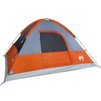 Koepeltent 6-persoons waterdicht grijs en oranje - thumbnail