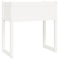 VidaXL Plantenbak 78x40x81 cm massief grenenhout wit - thumbnail