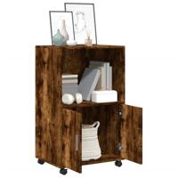 Rolkast 55x40x91 cm bewerkt hout gerookt eikenkleurig - thumbnail