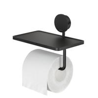 Toiletrolhouder met planchet Geesa Opal Zwart - thumbnail