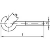 TOOLCRAFT 159621 Gebogen schroefhaken 60 mm Galvanisch verzinkt staal M6 100 stuk(s) - thumbnail