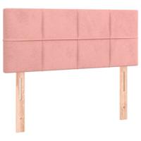 Boxspring met matras fluweel roze 90x190 cm - thumbnail