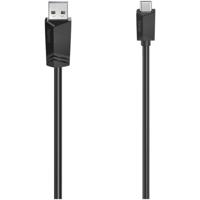 Hama USB 2.0 kabel Type-C naar Type-A 480 Mbit/s, 0,75m Kabel Zwart - thumbnail