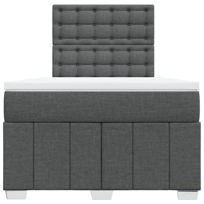 Boxspring met matras stof donkergrijs 120x200 cm - thumbnail