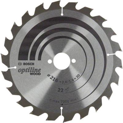 Bosch Accessoires Cirkelzaagblad Opt Wood 216X30X2.6/1.6X22T - 2608838410