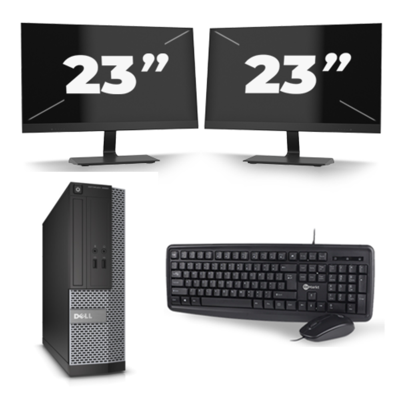 Dell Optiplex 3020 USFF - Intel Core i5-4e Generatie - 8GB RAM - 256GB SSD - Windows 10 + 2x 23 inch Monitor