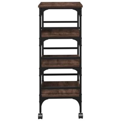 Keukentrolley 45x35x89,5 cm bewerkt hout bruin eikenkleurig