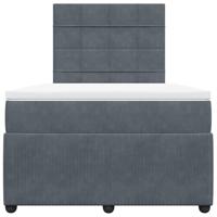 Boxspring met matras fluweel donkergrijs 120x190 cm - thumbnail