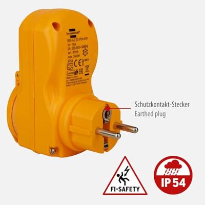 Brennenstuhl Veiligheidsadapter BDI-A 2 30 IP54 - 1290660