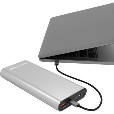 RealPower PB-20000 Powerbank 20000 mAh LiPo Zilver Statusweergave