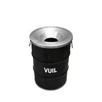Olievat prullenbak 60L - Vuil - Met vlamwerend deksel - thumbnail