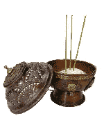 Hangende Wierookbrander Messing Antiek Finish (12 cm) - thumbnail