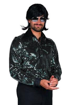 Disco herenblouse Night Fever aqua